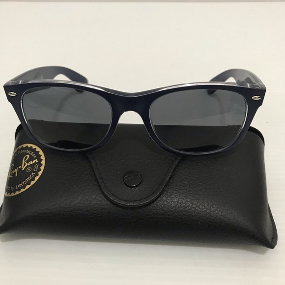 RAY-BAN NEW WAYFARER RB 2132 6053/71 BLUE EYEGLASSES FRAMES 52-18-145 With Case - Picture 1 of 6